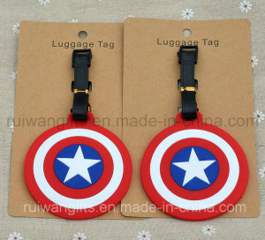 Round OEM Soft PVC Rubber Luggage Tag (LT054)